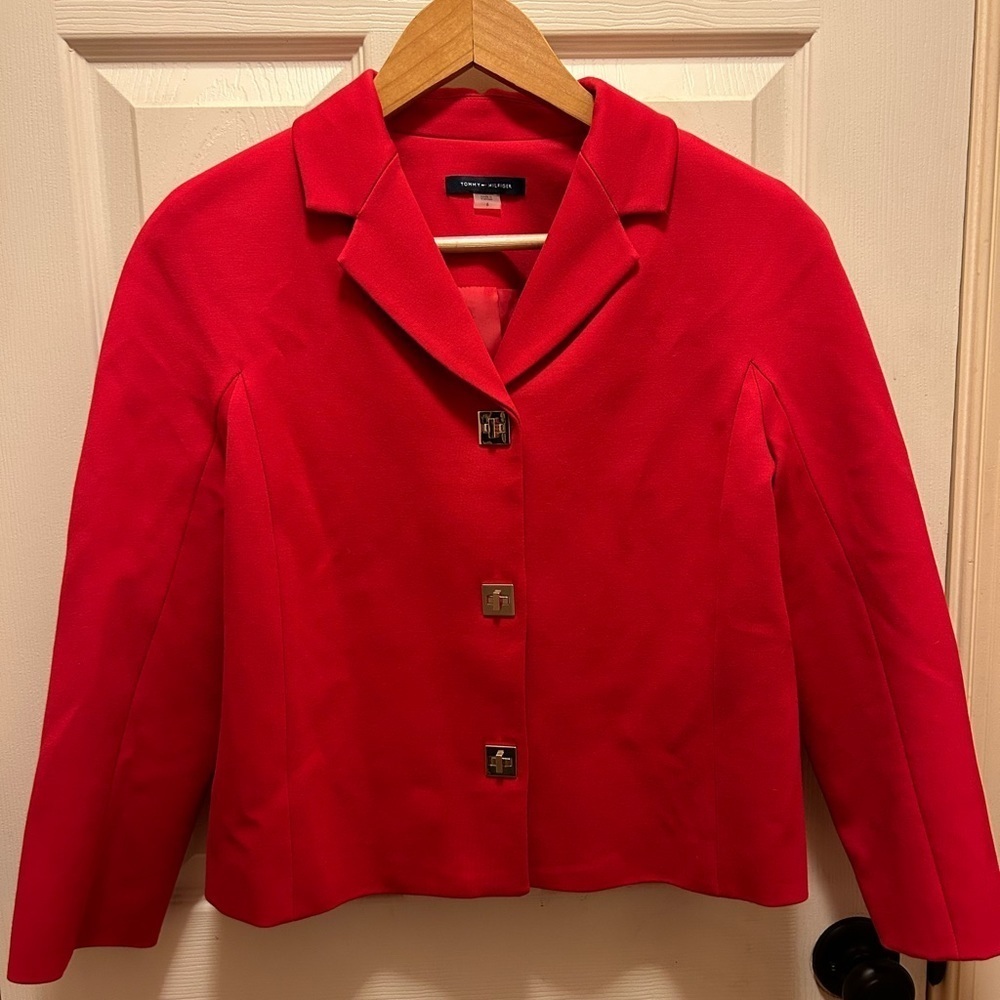 Tommy Hilfiger Red Blazer w/ Gold Toggle Buttons NWOT!